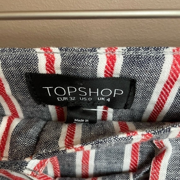 NWT Topshop High Waisted Belted Peg Trousers 0 - Picture 9 of 11